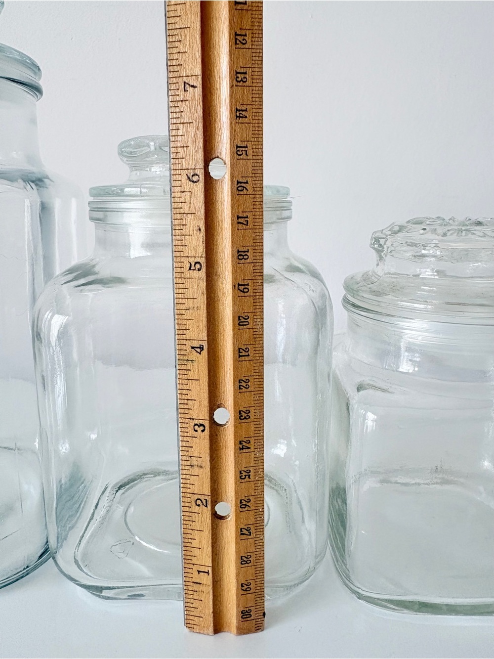 4 Vintage Anchor Hocking Canister Apothecary Jars with Lids Square Starburst - Picture 9 of 14